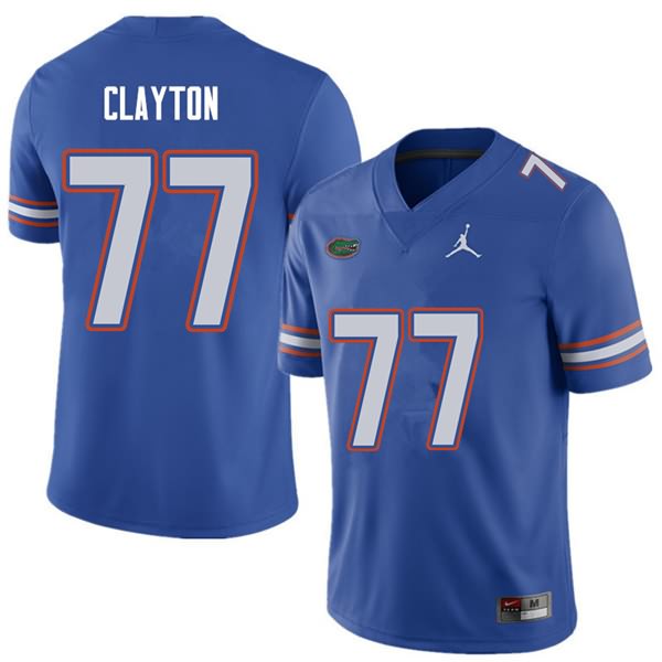 Men's NCAA Florida Gators Antonneous Clayton #77 Stitched Authentic Jordan Brand Royal College Football Jersey YYA3865UX